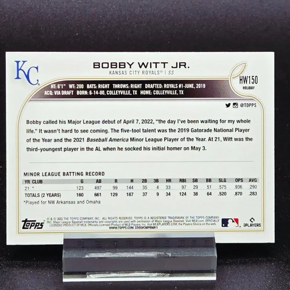 Bobby Witt Jr. Crusade Mojo Holiday RC Kansas City Royals Star